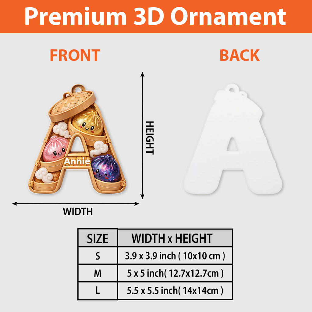 Alphabet Dumpling Mignon & Amusant Pour Enfant - Ornement 3D Personnalisé