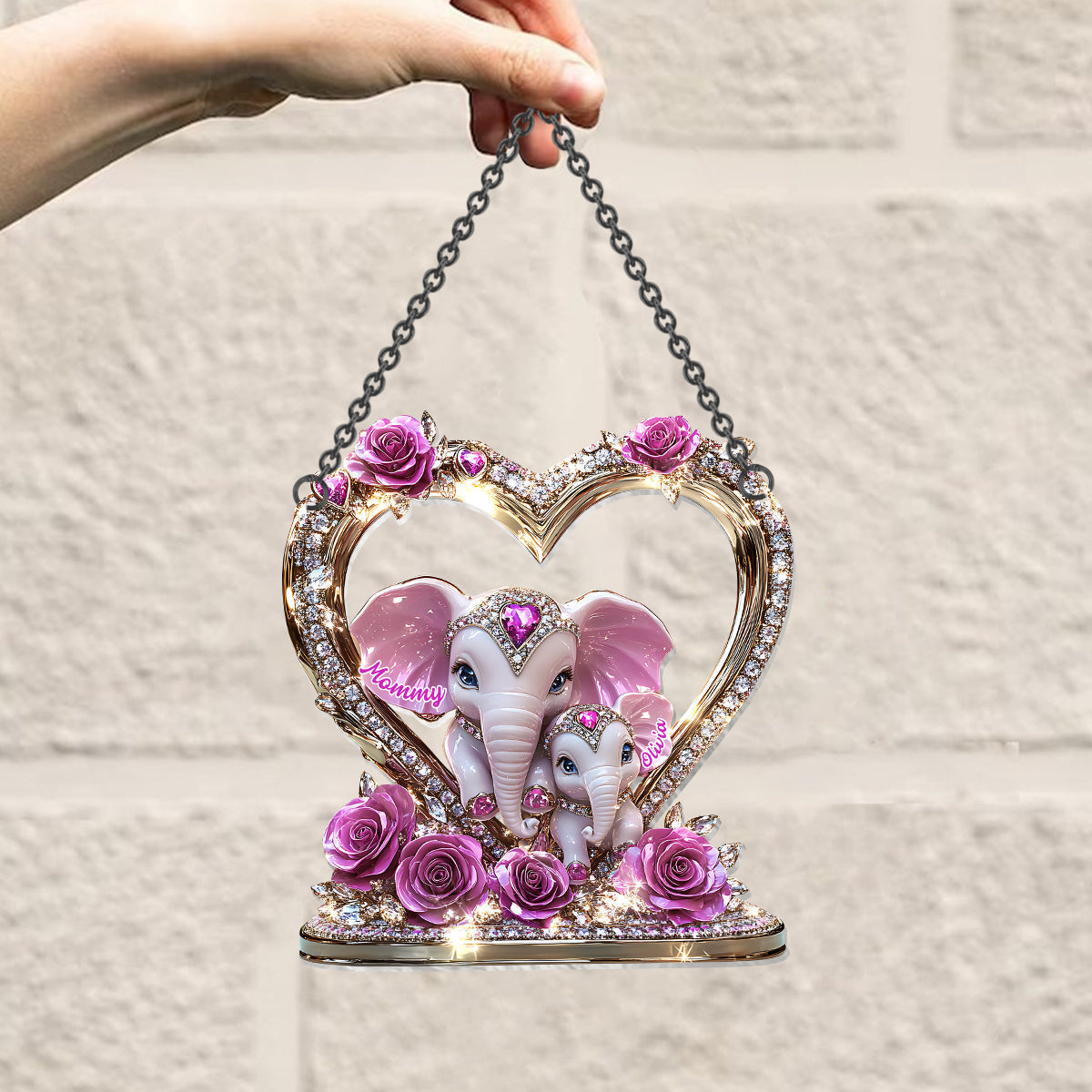 Best Mom Ever - Personalized Mother Window Hanging Suncatcher Ornament