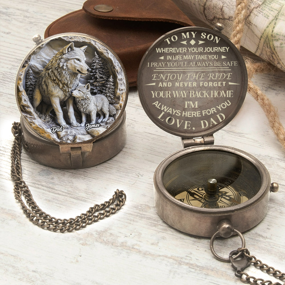 To My Son - Personalized Father & Son Compass