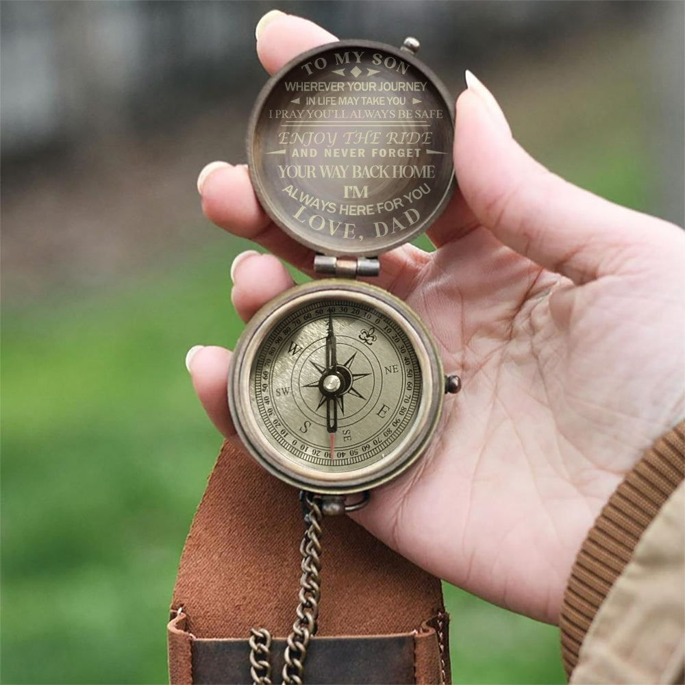 To My Son - Personalized Father & Son Compass