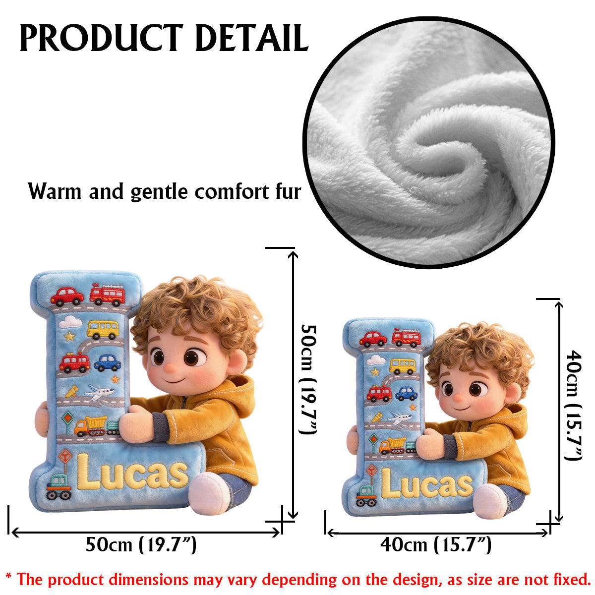 Je t'aime bébé - Coussin personnalisé en fausse fourrure pour enfant