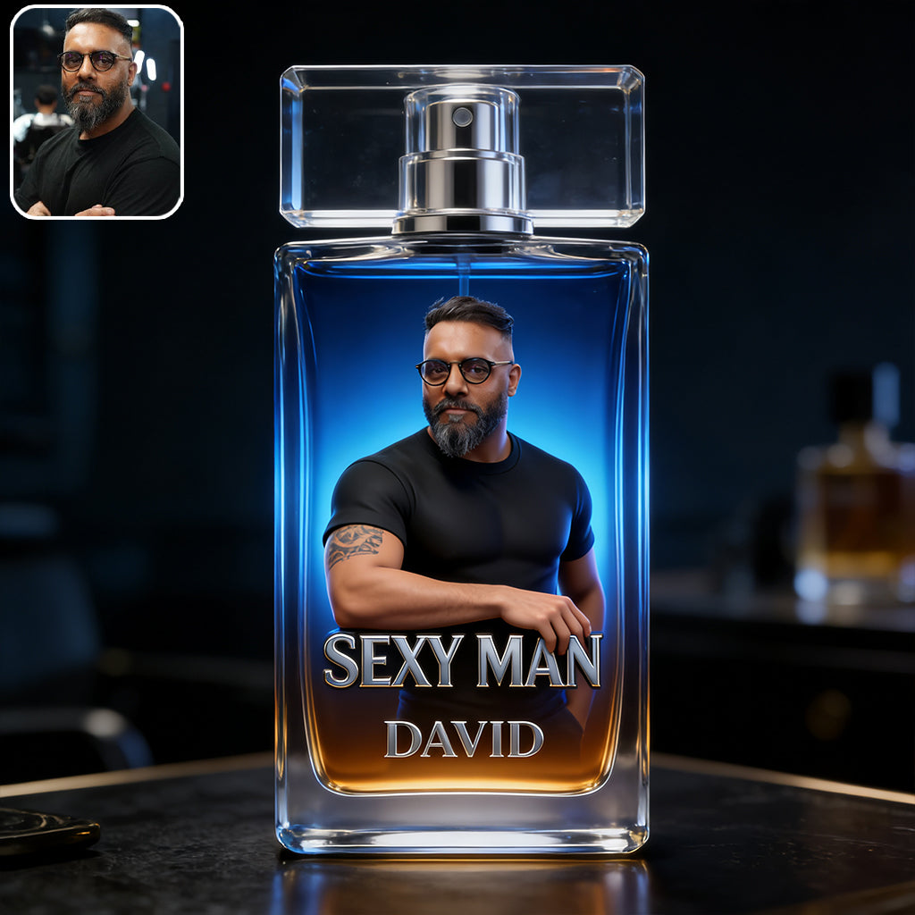 Cadeaux de Luxe pour Homme - Personnalisé à Partir de Photo - Flacon de Parfum Rechargeable Personnalisé