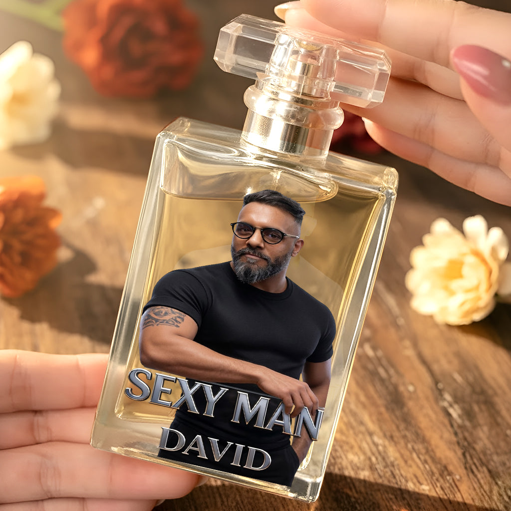 Cadeaux de Luxe pour Homme - Personnalisé à Partir de Photo - Flacon de Parfum Rechargeable Personnalisé