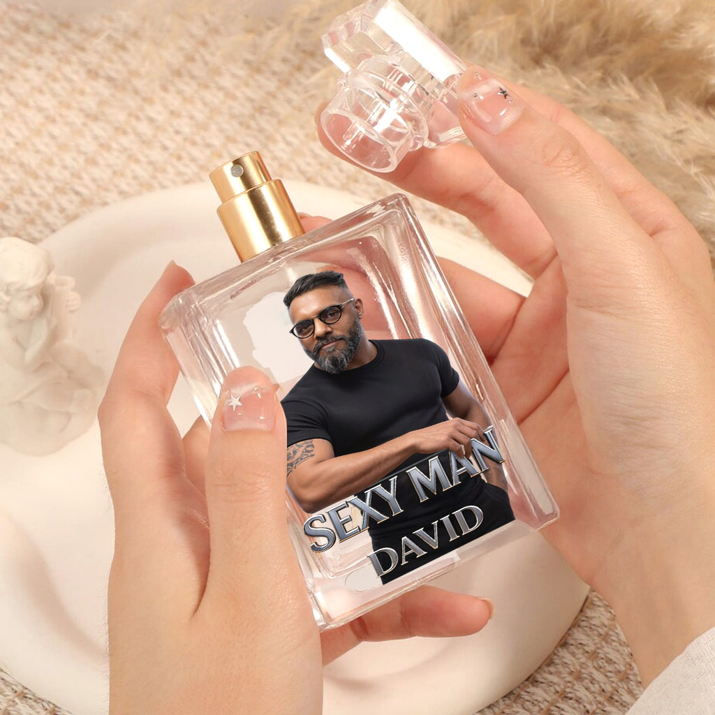 Cadeaux de Luxe pour Homme - Personnalisé à Partir de Photo - Flacon de Parfum Rechargeable Personnalisé