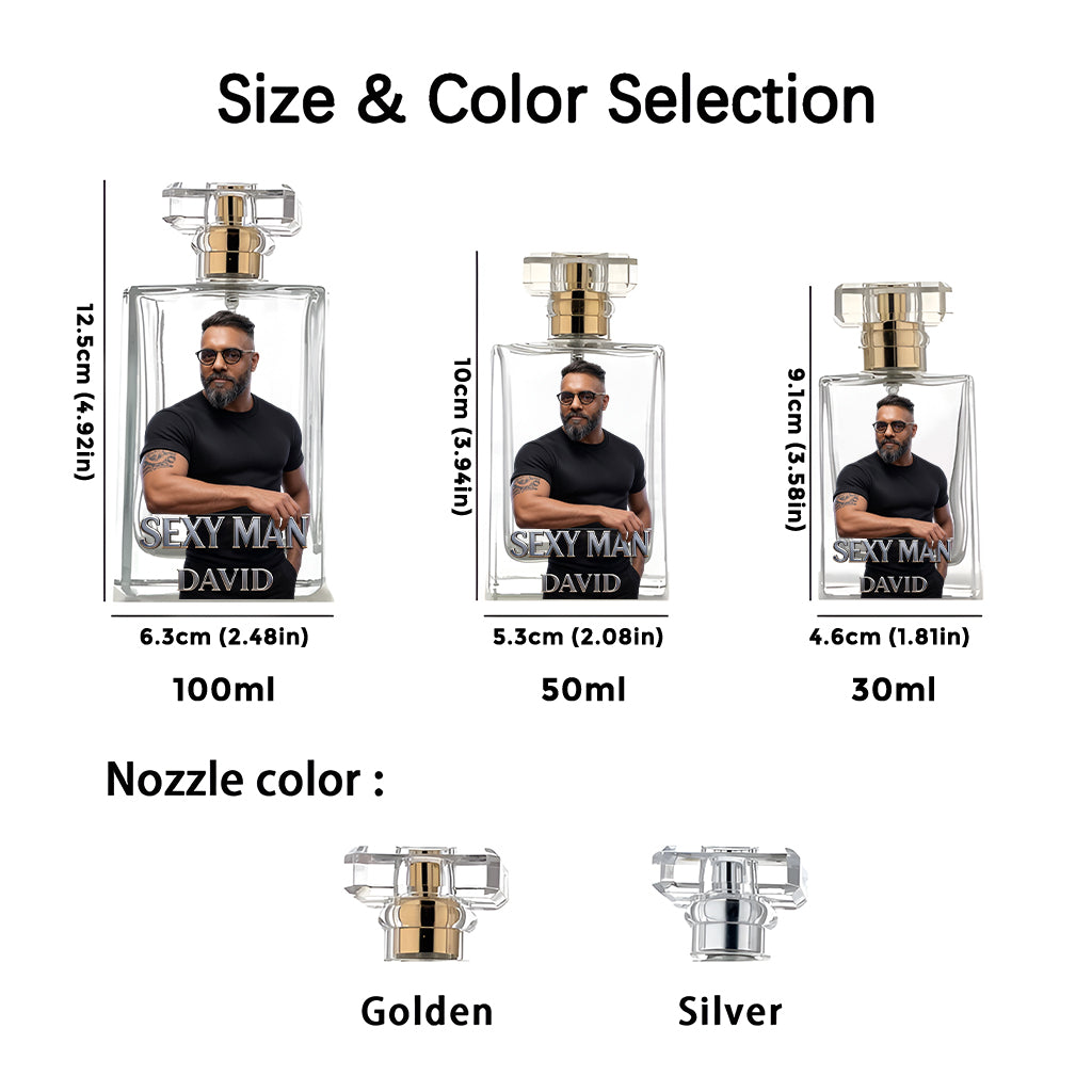 Cadeaux de Luxe pour Homme - Personnalisé à Partir de Photo - Flacon de Parfum Rechargeable Personnalisé