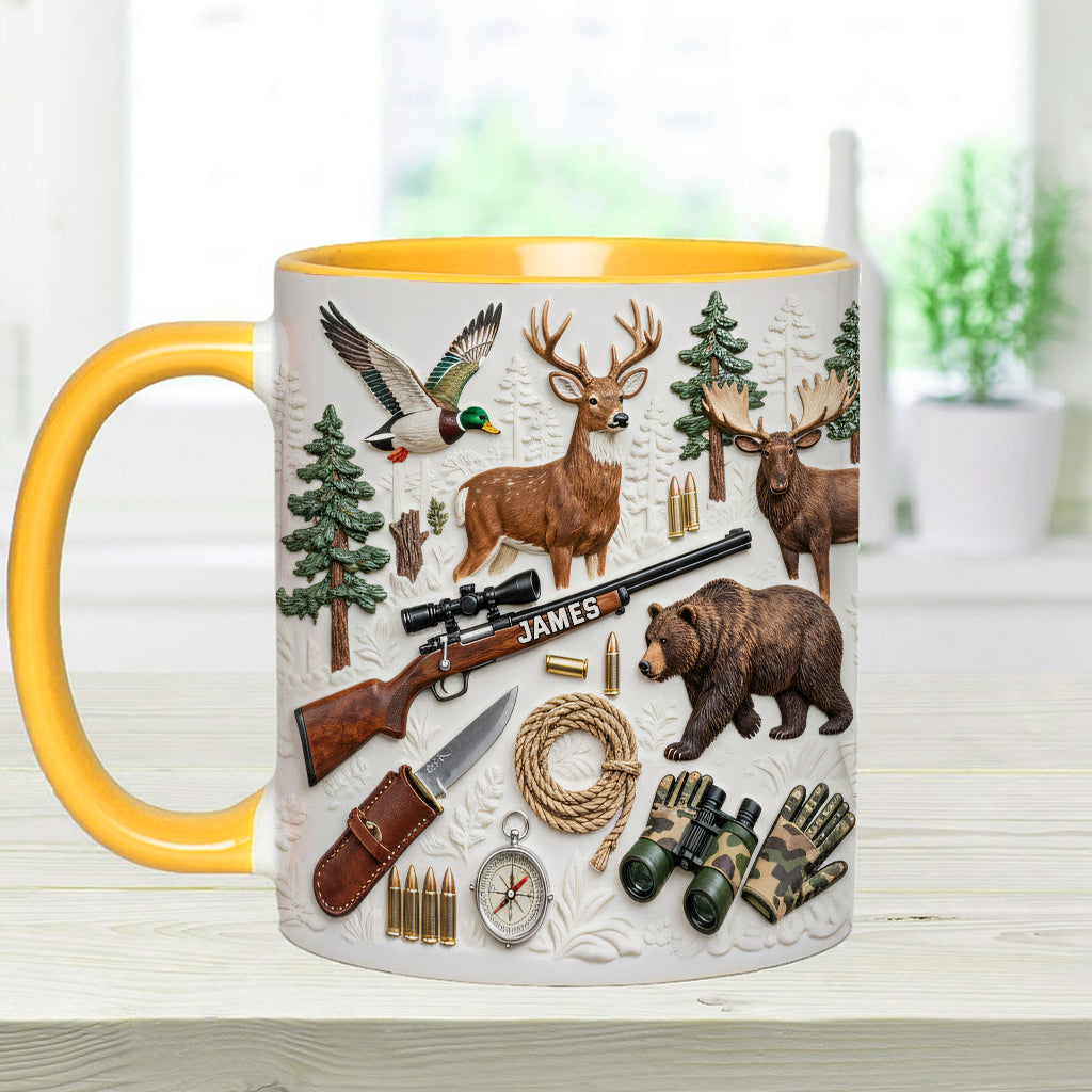 J'adore la chasse - Mug et sous-verre personnalisés sur le thème de la chasse