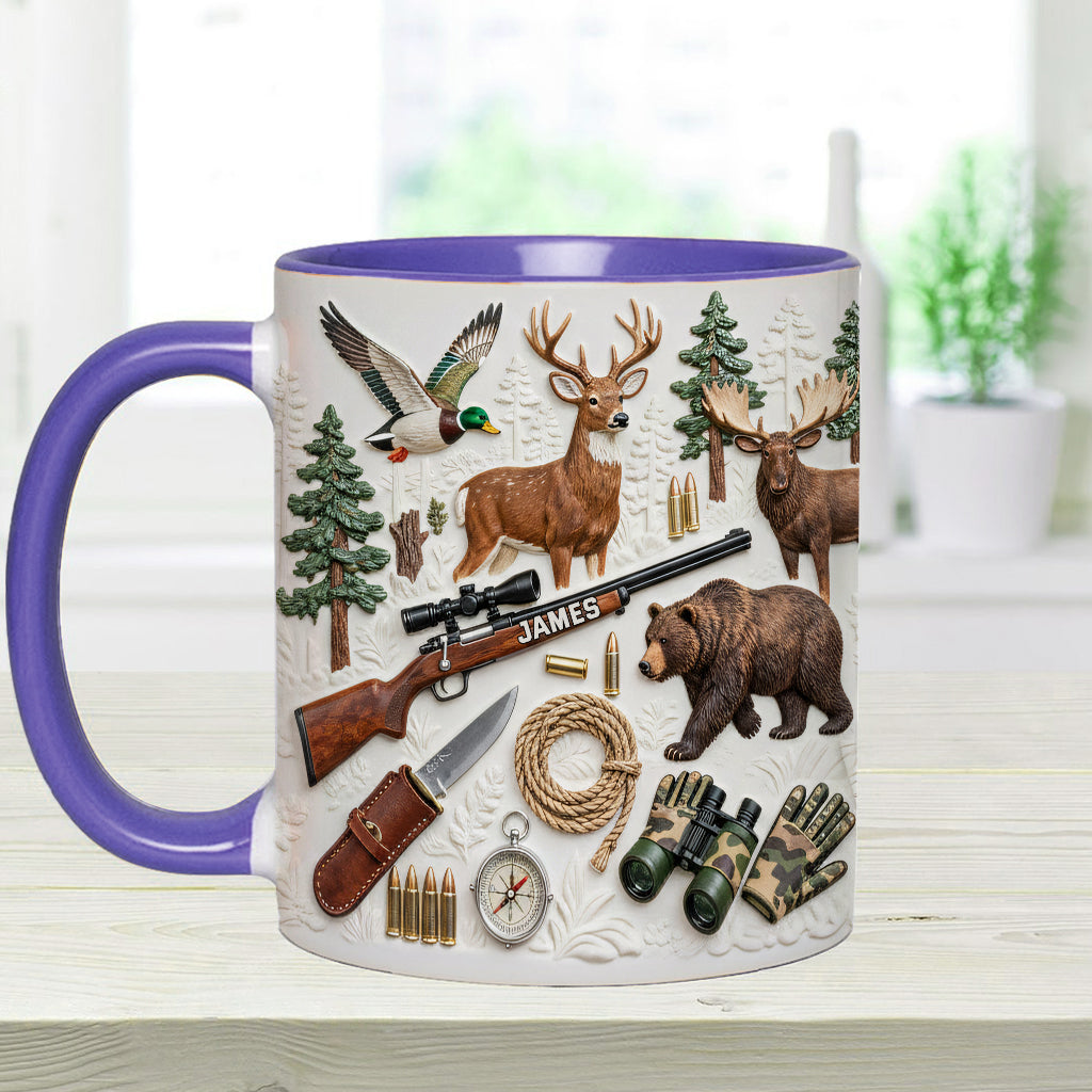 J'adore la chasse - Mug et sous-verre personnalisés sur le thème de la chasse