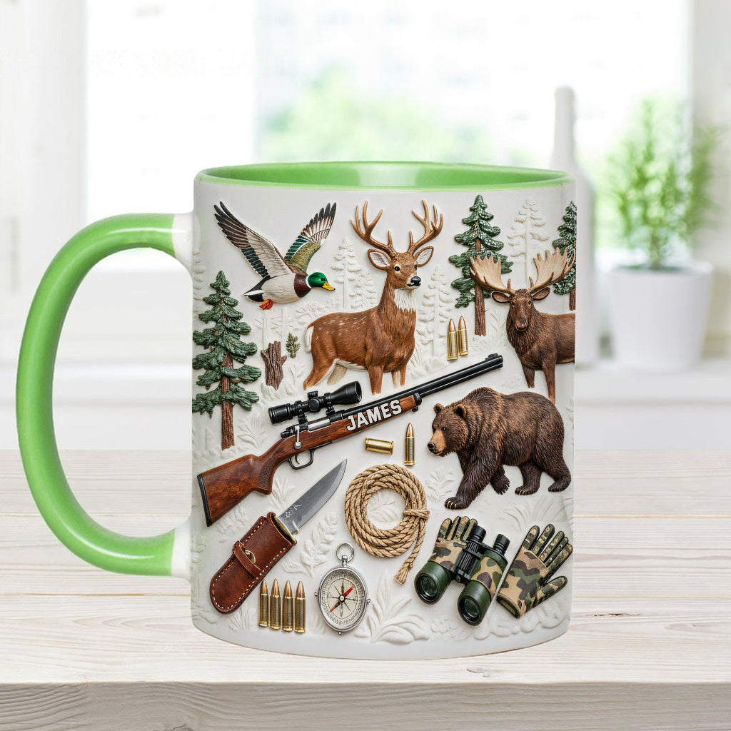 J'adore la chasse - Mug et sous-verre personnalisés sur le thème de la chasse