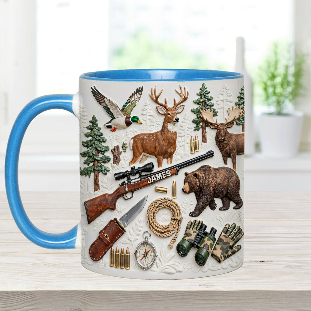 J'adore la chasse - Mug et sous-verre personnalisés sur le thème de la chasse