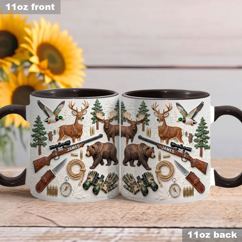 J'adore la chasse - Mug et sous-verre personnalisés sur le thème de la chasse