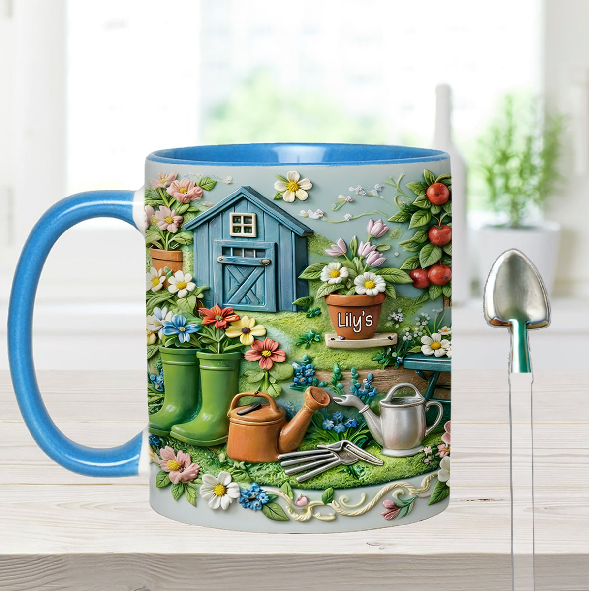 Gardening Mug, Gardening Lover Gift - Personalized Gardening Set Accent Mug With Acrylic Stirrers