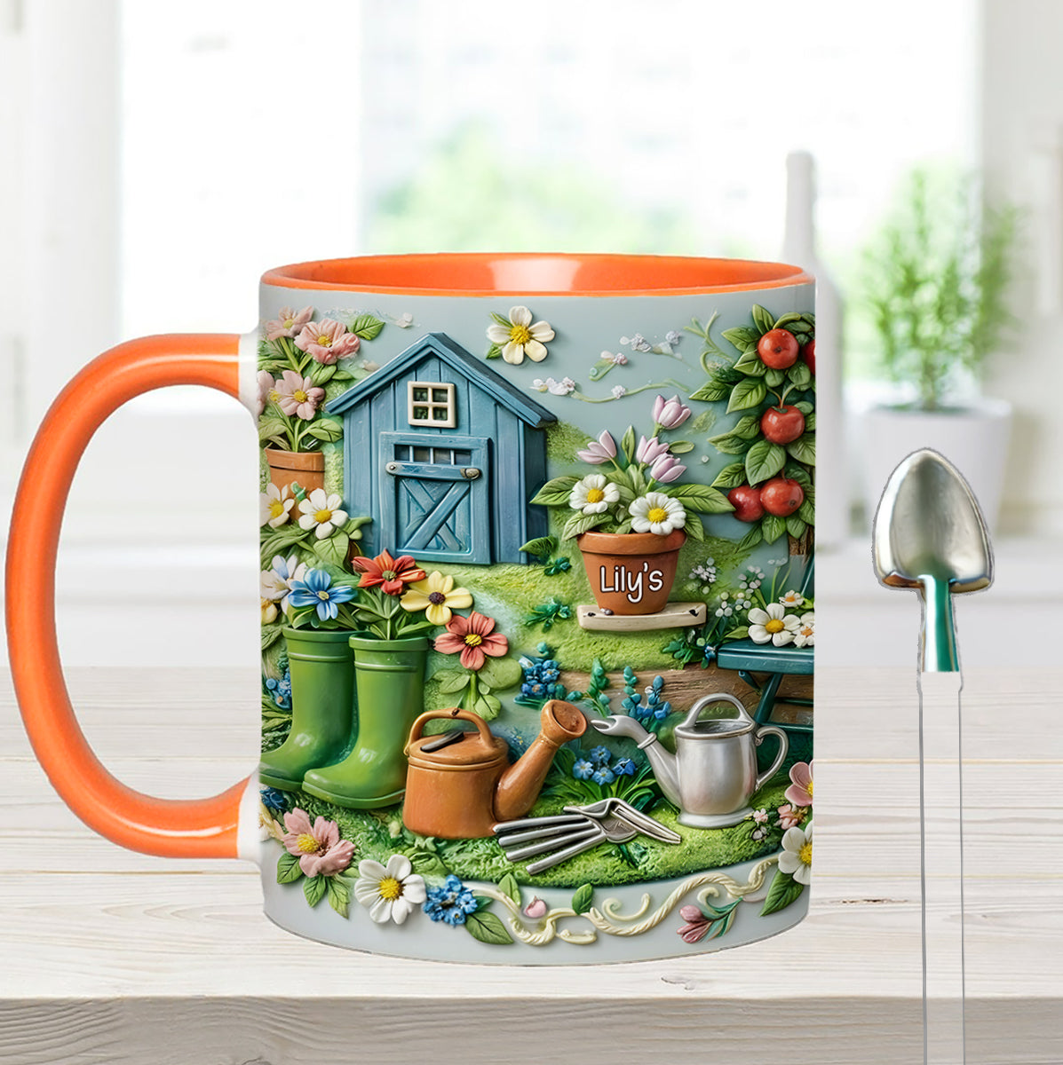 Gardening Mug, Gardening Lover Gift - Personalized Gardening Set Accent Mug With Acrylic Stirrers