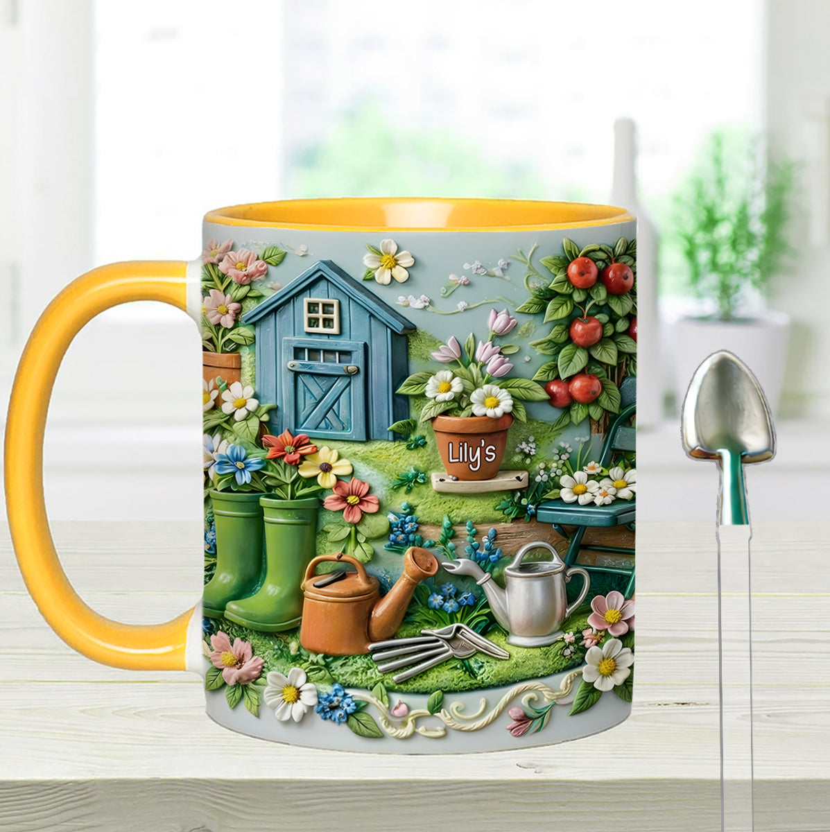 Gardening Mug, Gardening Lover Gift - Personalized Gardening Set Accent Mug With Acrylic Stirrers