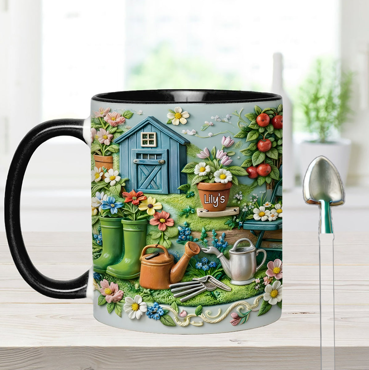 Gardening Mug, Gardening Lover Gift - Personalized Gardening Set Accent Mug With Acrylic Stirrers