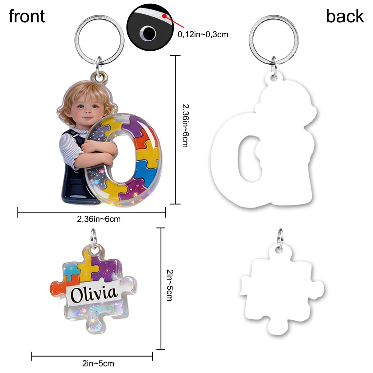 Autism Letter - Personalized Autism Awareness Keychain With Charms
