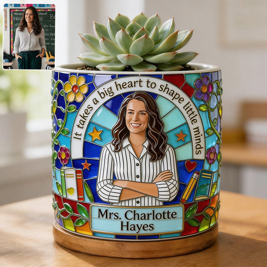 Photo Personnalisée - Pot de Plante en Céramique pour Enseignant