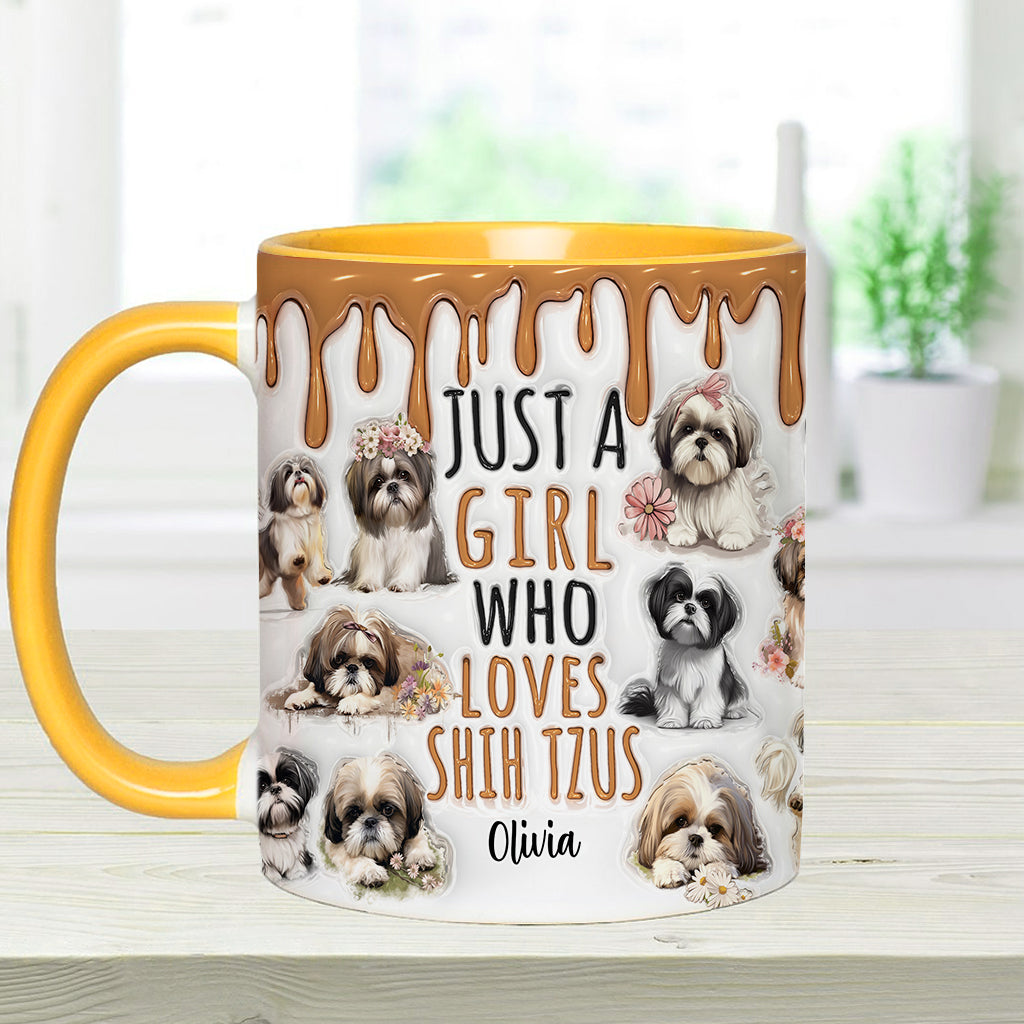 Mug personnalisé « Juste une fille qui adore les Shih Tzus »