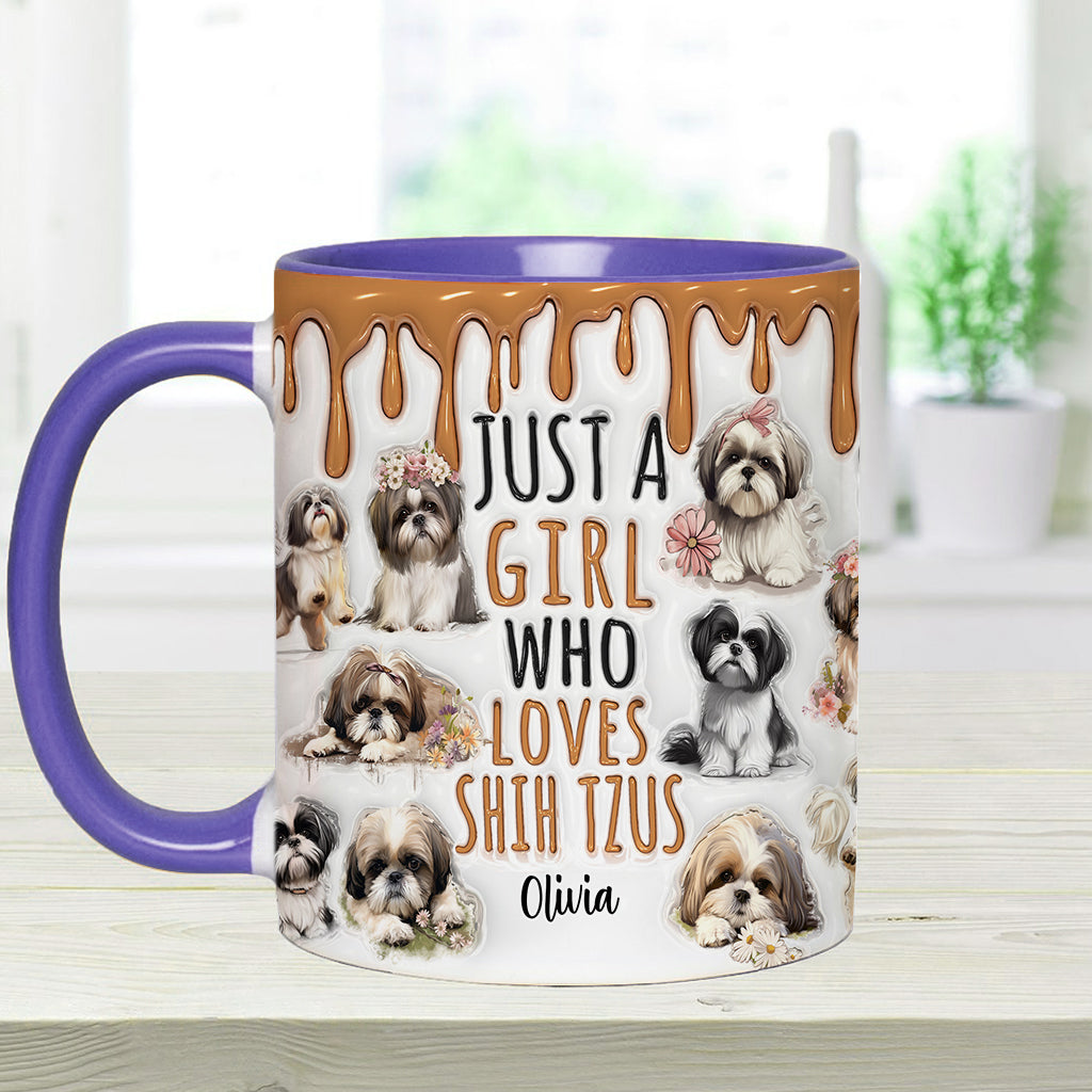Mug personnalisé « Juste une fille qui adore les Shih Tzus »