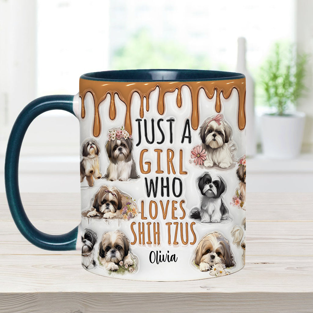 Mug personnalisé « Juste une fille qui adore les Shih Tzus »