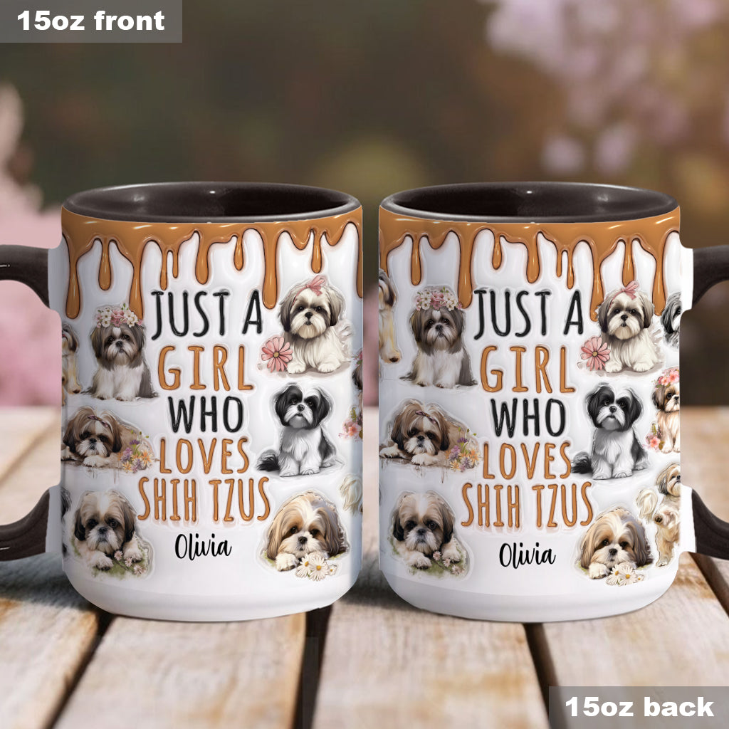 Mug personnalisé « Juste une fille qui adore les Shih Tzus »