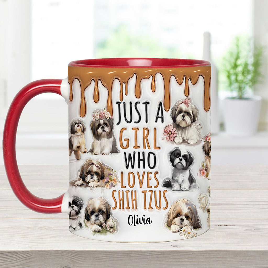 Mug personnalisé « Juste une fille qui adore les Shih Tzus »
