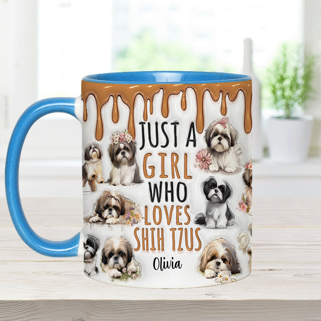 Mug personnalisé « Juste une fille qui adore les Shih Tzus »