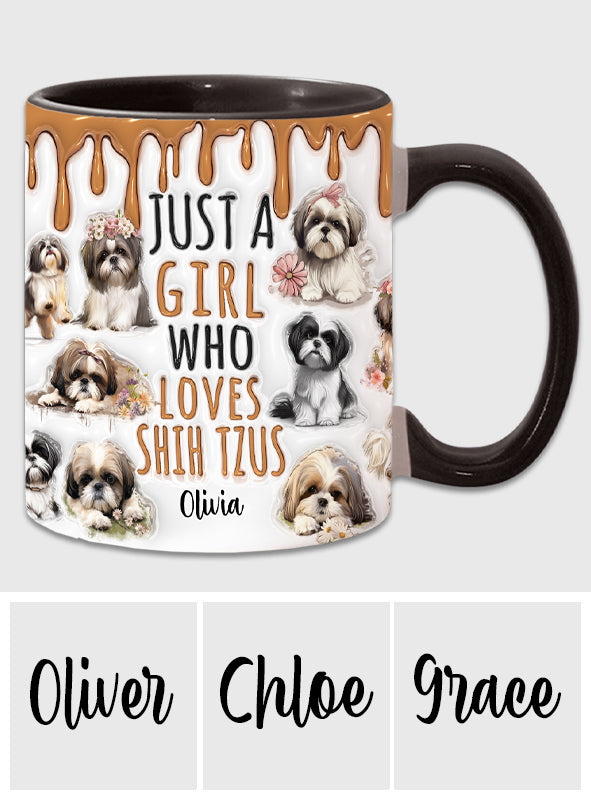 Mug personnalisé « Juste une fille qui adore les Shih Tzus »