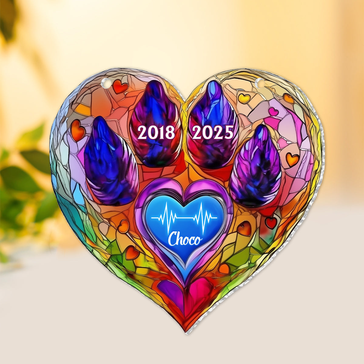 Souvenir d'animal de compagnie du Pont de l'Arc-en-ciel - Hologramme commémoratif personnalisé pour chien, à suspendre à la fenêtre, attrape-soleil