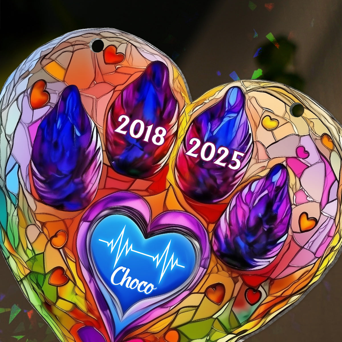 Souvenir d'animal de compagnie du Pont de l'Arc-en-ciel - Hologramme commémoratif personnalisé pour chien, à suspendre à la fenêtre, attrape-soleil