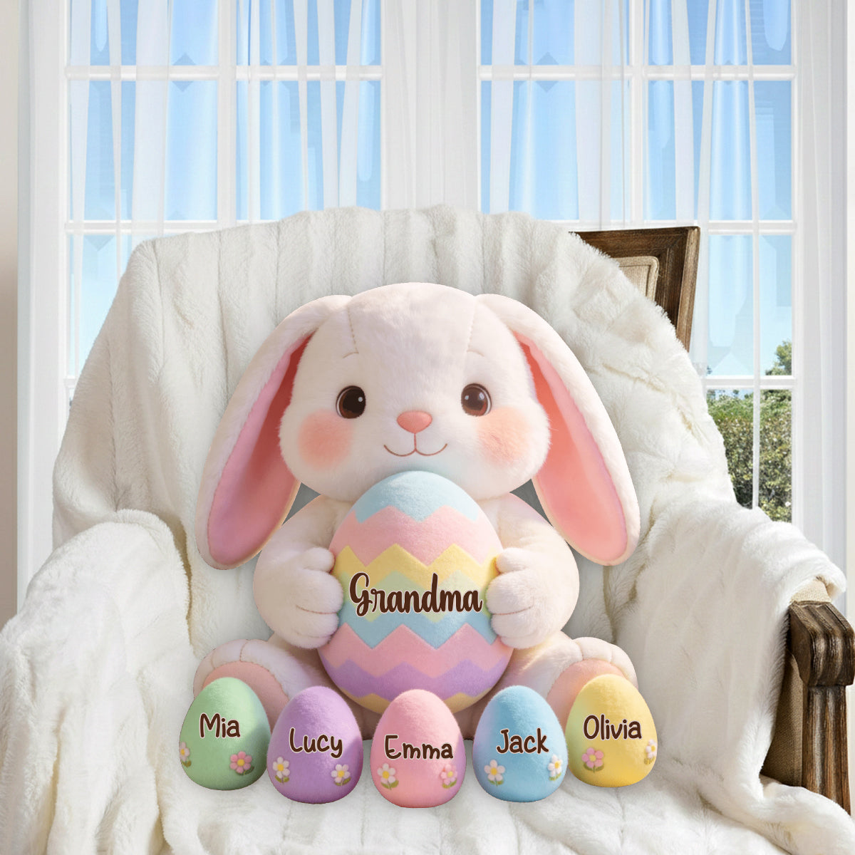 Grandma Easter - Personalized Grandma Premium Faux Fur Pillow