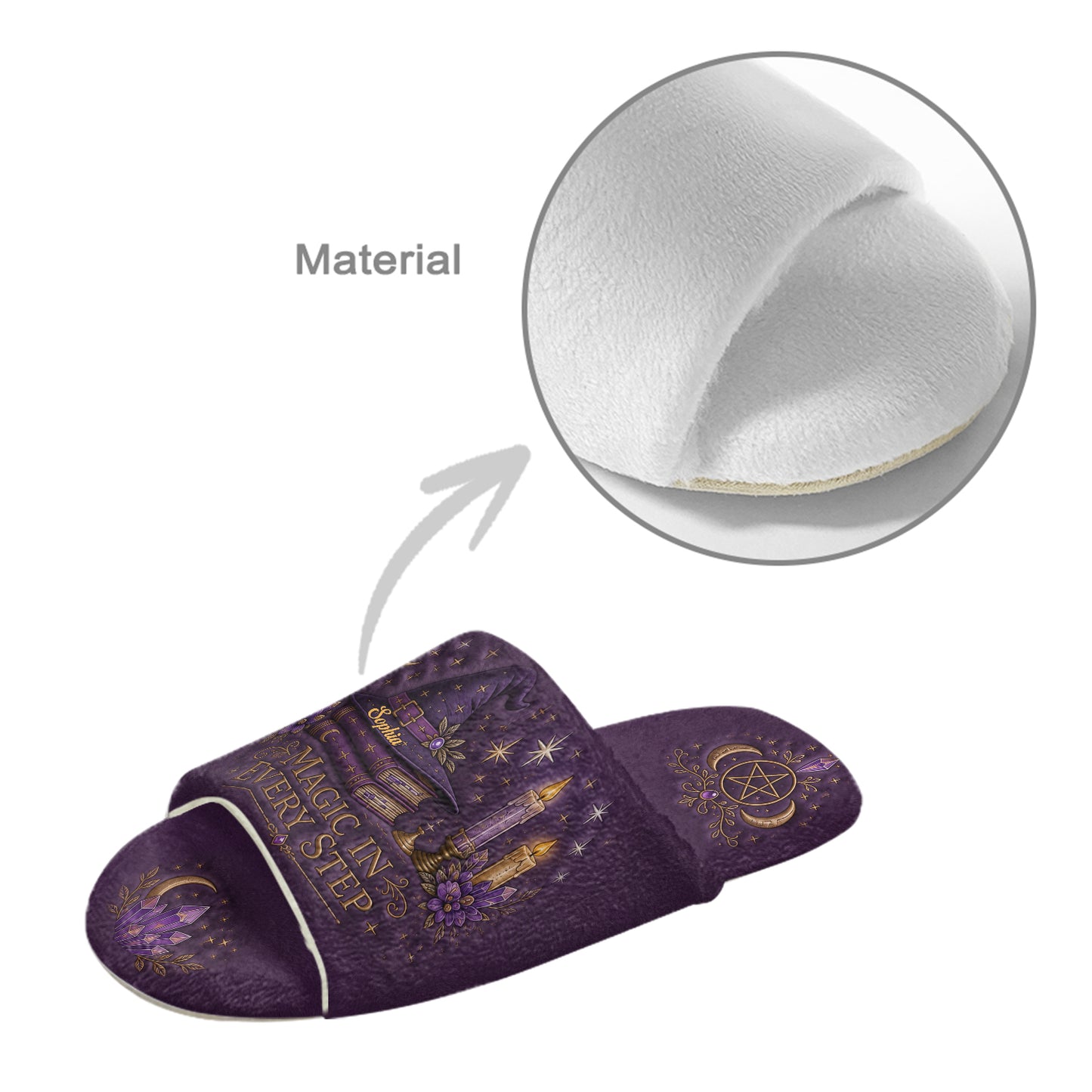 Magic In Every Step - Personalized Witch Open-Toe Slippers