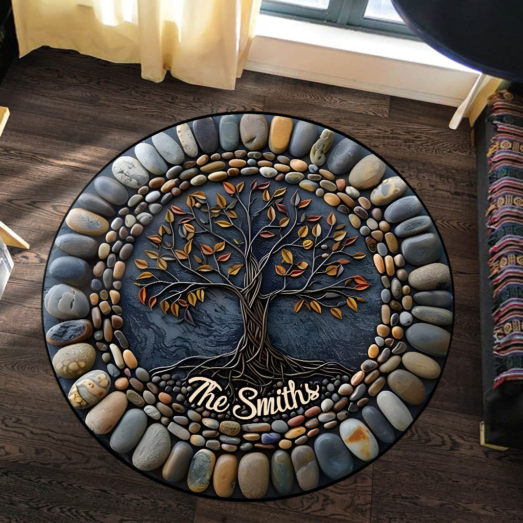 Tree Of Life - Personalized Yoga Round Rug