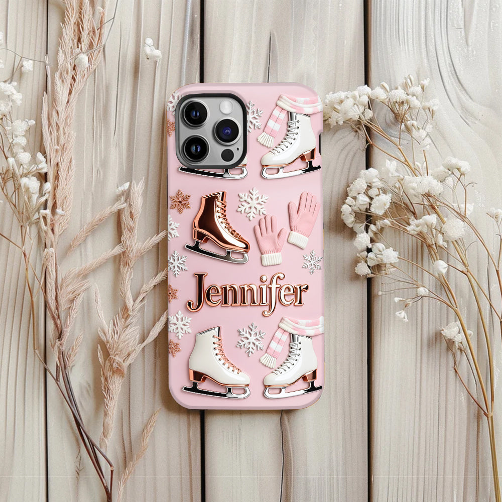 Le patinage sur glace me rend heureux - Coque de téléphone personnalisée avec impression intégrale sur le thème du patinage sur glace