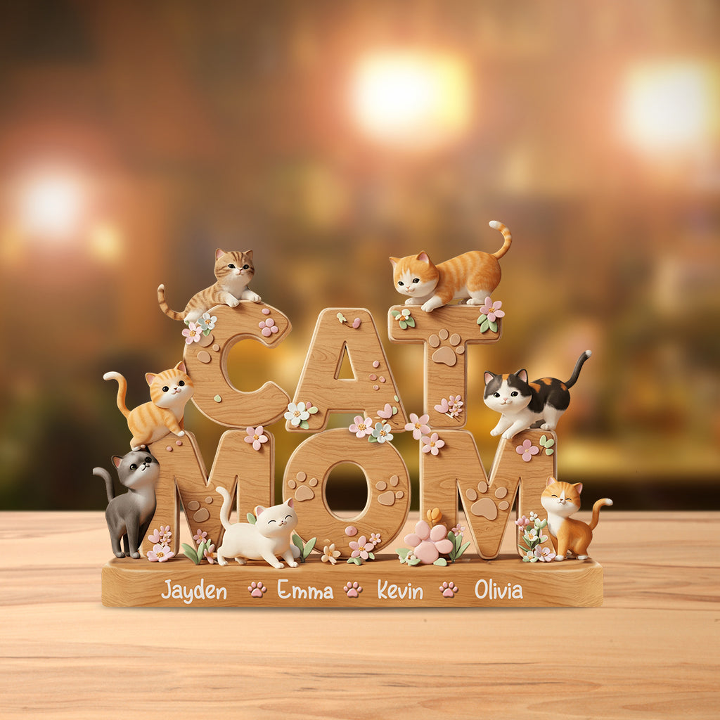 Love Cats - Personalized Cat Custom Shaped Acrylic Plaque