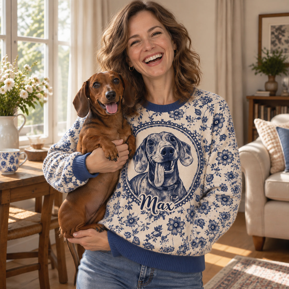 Cadeau pour Propriétaire de Chien - Pull Moche Personnalisé