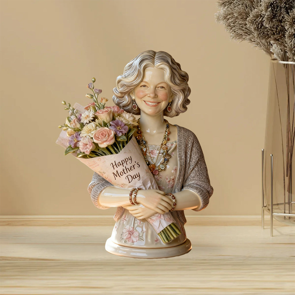 Forever Flowers For Her - Personalized Mother Custom Shaped Acrylic Plaque