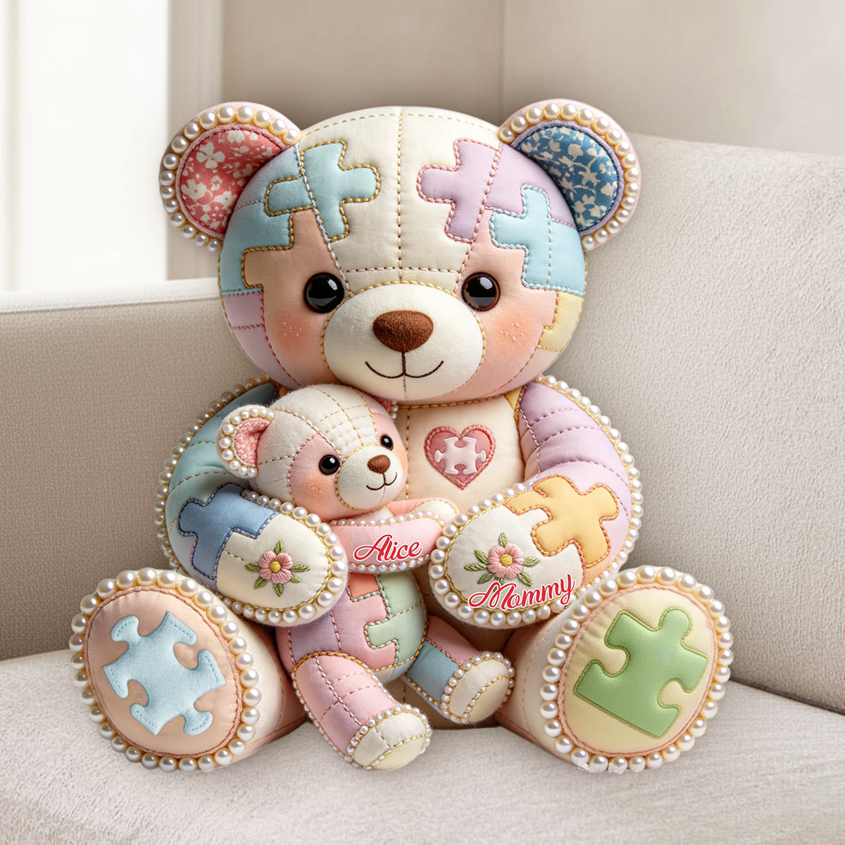 Autism Mom - Personalized Autism Awareness Premium Faux Fur Pillow