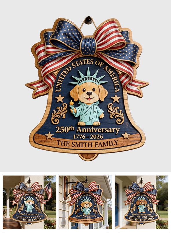 Statue de la Liberté pour Animaux - Panneau en Bois Personnalisé à 2 Couches
