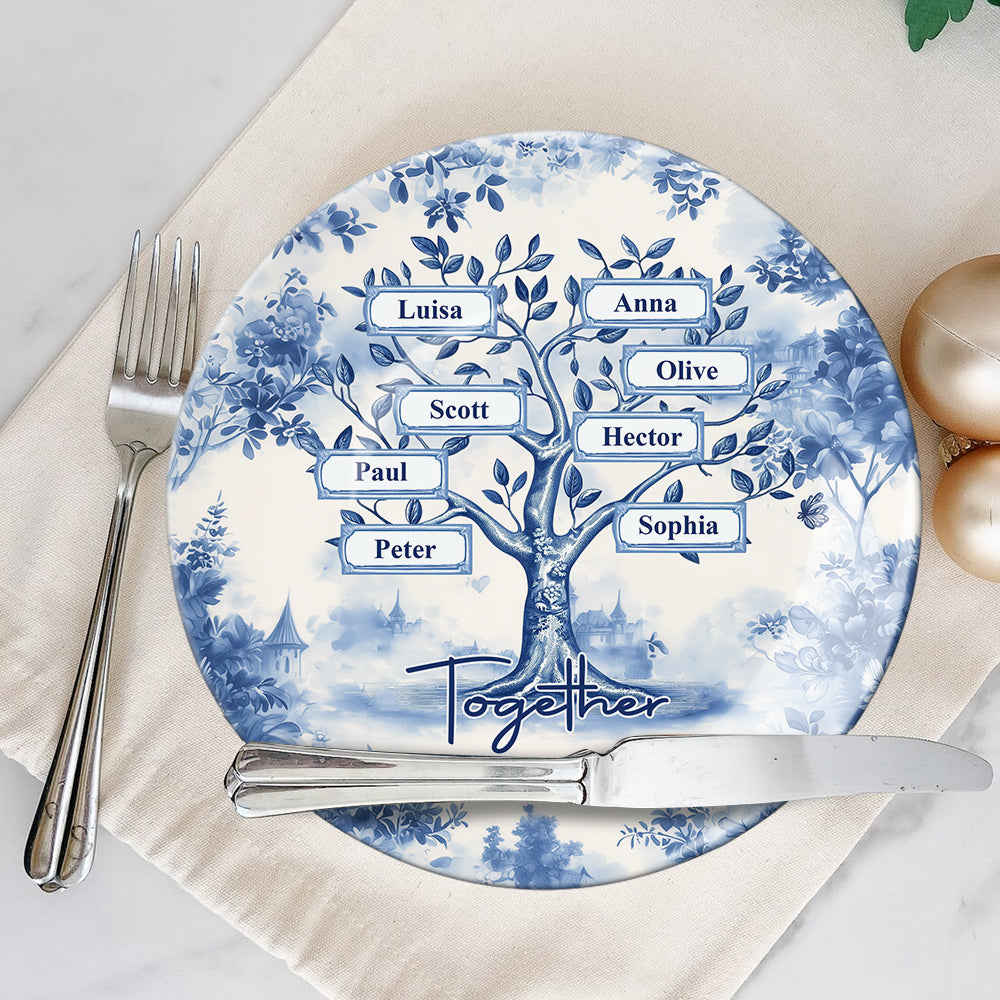 Together We Make A Family - Personalized Family Ceramic Round Plate