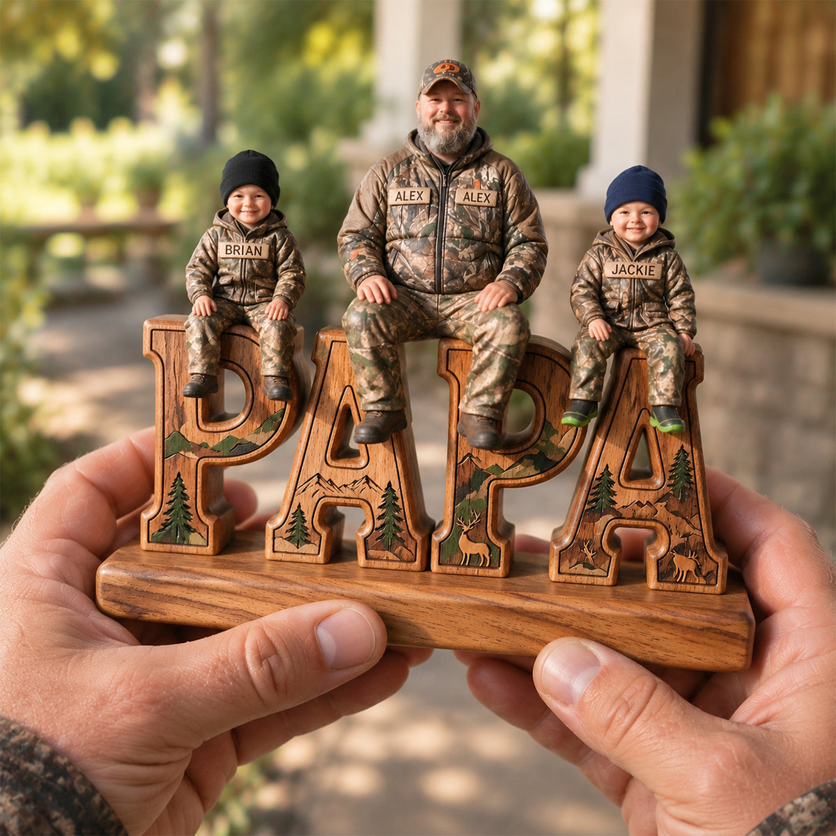 Hunting Dad - Personalized Hunting Custom Shaped Wood Plaque