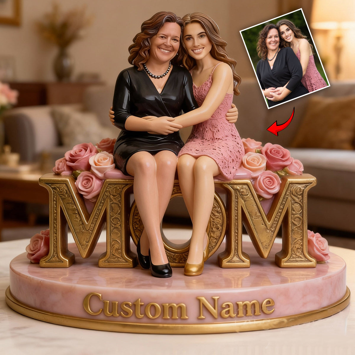 Cadeau photo personnalisé pour maman/grand-mère... - Plaque acrylique personnalisée « Maman » en forme personnalisée