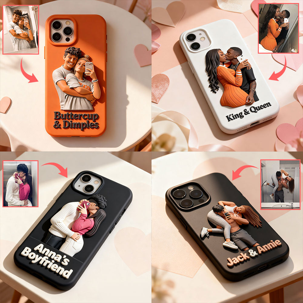 Coque de téléphone personnalisée avec photo pour couple - Cadeau idéal pour la Saint-Valentin