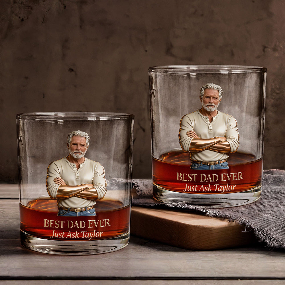 Notre Roche, Notre Héros - Verre à Whisky pour la Fête des Pères - Verre à Whisky Personnalisé