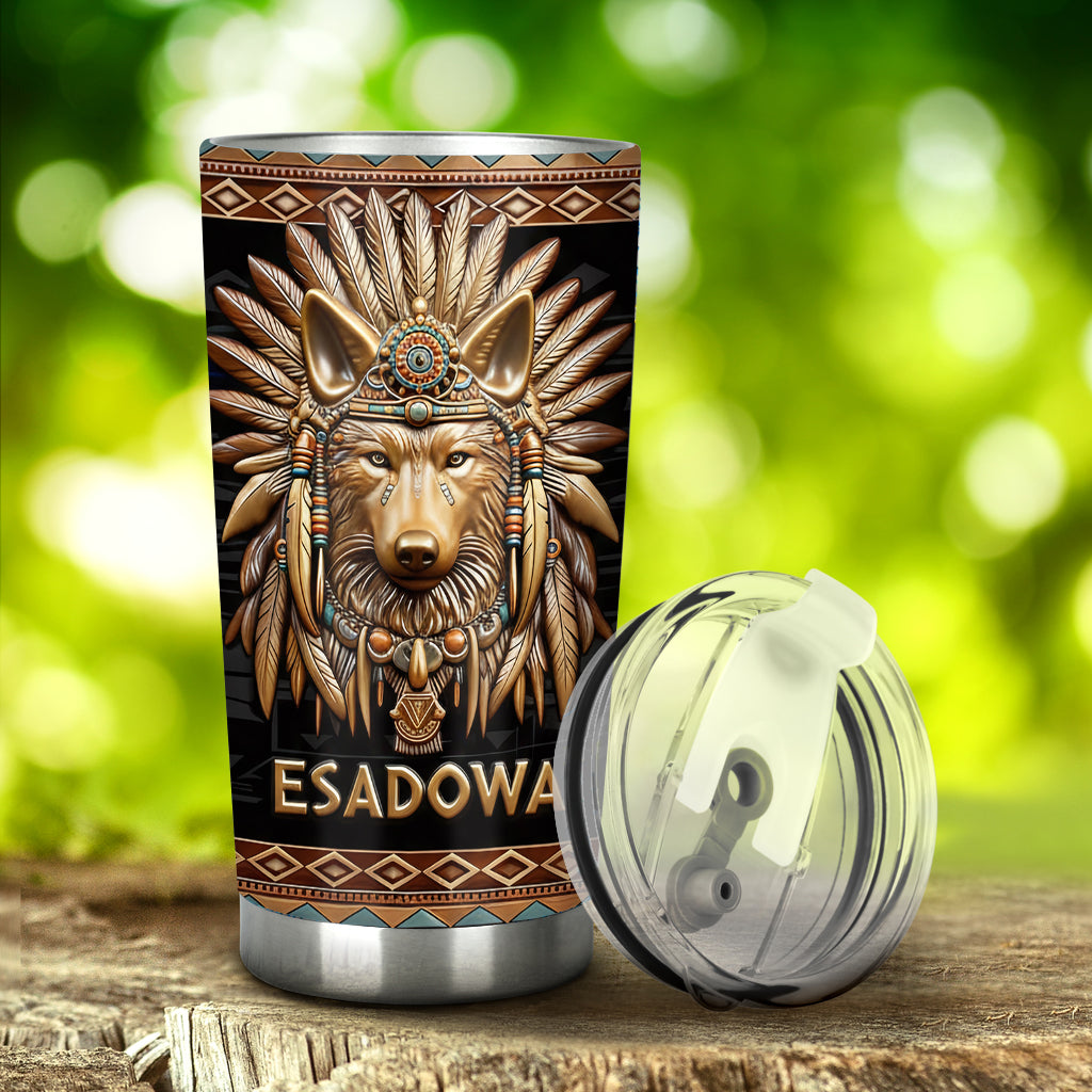 Fierté autochtone, Loup amérindien - Gobelet amérindien personnalisé