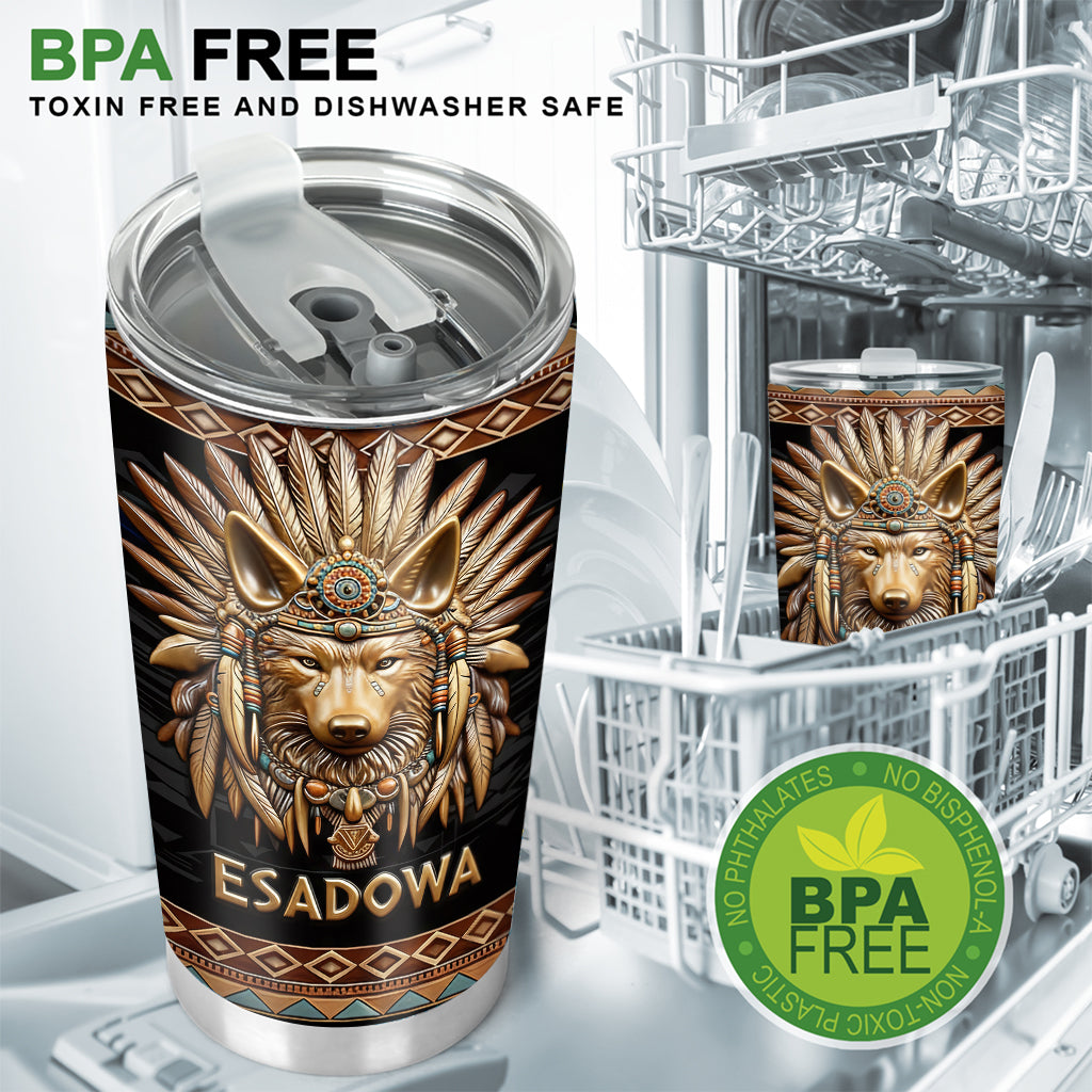 Fierté autochtone, Loup amérindien - Gobelet amérindien personnalisé