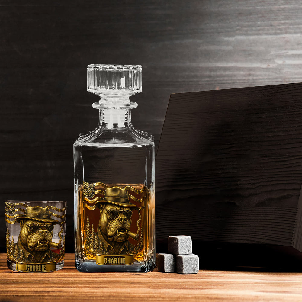 Mafia Pitbull - Coffret carafe à whisky Pitbull personnalisée