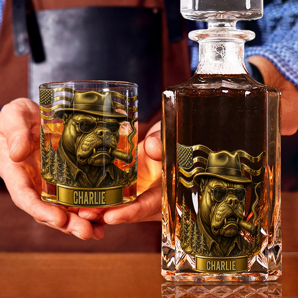 Mafia Pitbull - Coffret carafe à whisky Pitbull personnalisée