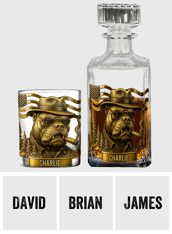 Mafia Pitbull - Coffret carafe à whisky Pitbull personnalisée