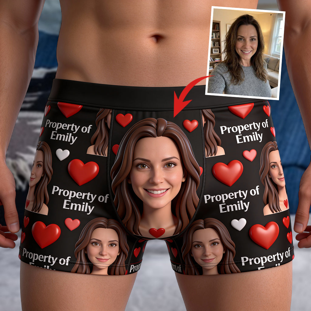Propriété de copines, copains - Boxers personnalisés pour couples d'hommes