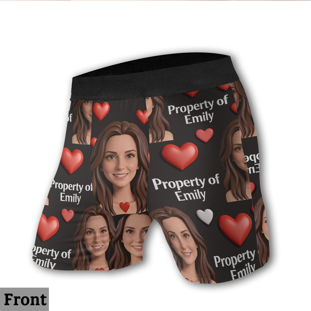 Propriété de copines, copains - Boxers personnalisés pour couples d'hommes